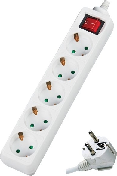 DM Pro DMPRO Πολύπριζο 5 Θέσεων με Διακόπτη και Καλώδιο 1.5m DM105BK