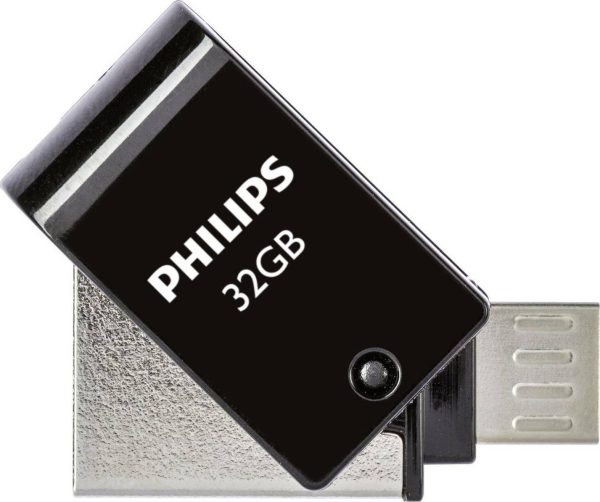 Philips 32GB USB 2.0 Stick με σύνδεση micro USB-B Μαύρο