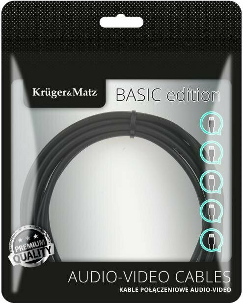 Kruger & Matz HDMI 2.0 Premium High Speed 4K 60Hz HDR Cable HDMI male - HDMI male 1.8m Μαύρο KM1204 - Image 2