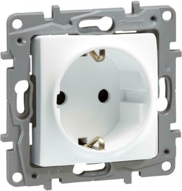 Legrand Niloe Μονή Χωνευτή Πρίζα Ρεύματος Λευκή 764529