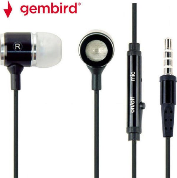 Gembird EP-001 In-ear Handsfree με Βύσμα 3.5mm Μαύρο