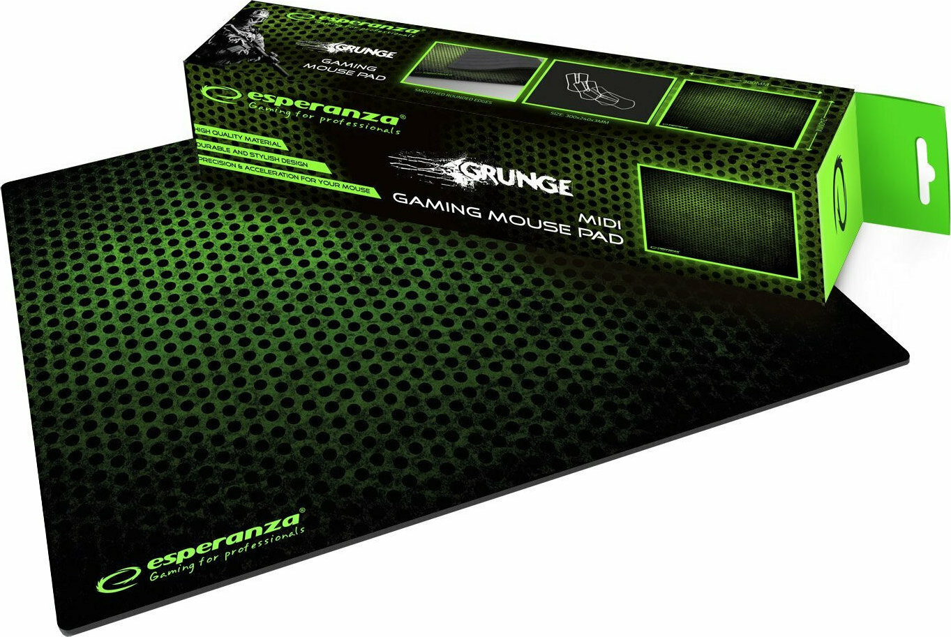 Esperanza Grunge Midi Gaming Mouse Pad (300mm) Πράσινο EGP102G