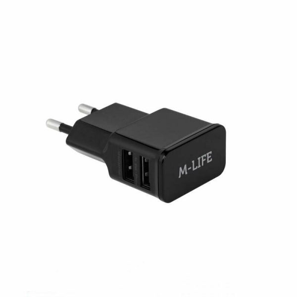 M-Life Φορτιστής Χωρίς Καλώδιο με 2 Θύρες USB-A Μαύρος (ML0951)