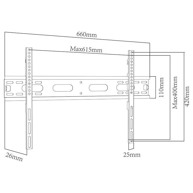 Blow DM-857 Βάση Τηλεόρασης Τοίχου έως 65" και 40kg - Image 3
