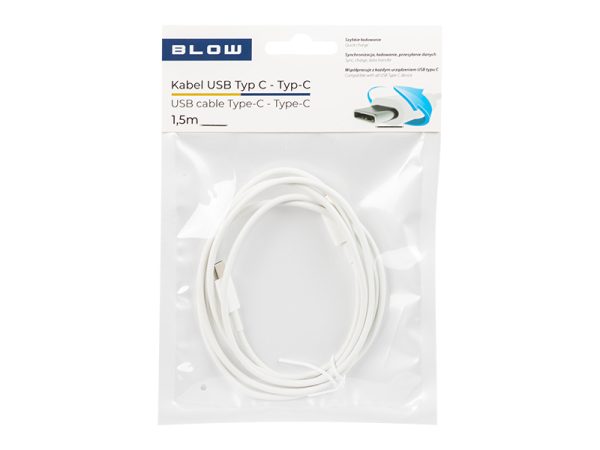 Blow USB 2.0 Cable USB-C male - USB-C Λευκό 1.5m 66-148