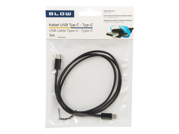 Blow USB 2.0 Cable USB-C male - USB-C Μαύρο 1m 66-149