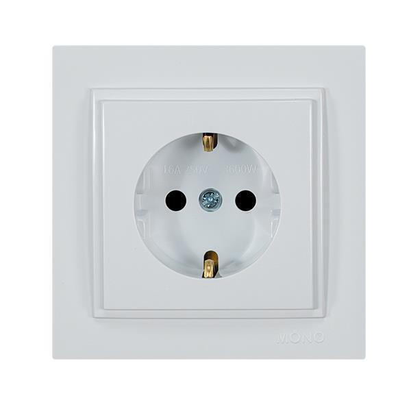 Eurolamp Μονή Χωνευτή Πρίζα Ρεύματος 16A Λευκή 152-10131