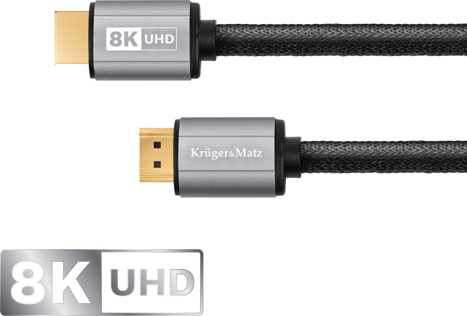 Kruger & Matz HDMI 2.0 Premium High Speed 4K 60Hz HDR Cable HDMI male - HDMI male 1.8m Μαύρο KM1204