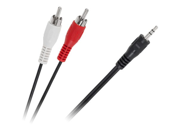 Καλώδιο 3.5mm male - 2x RCA male Μαύρο 1.5m