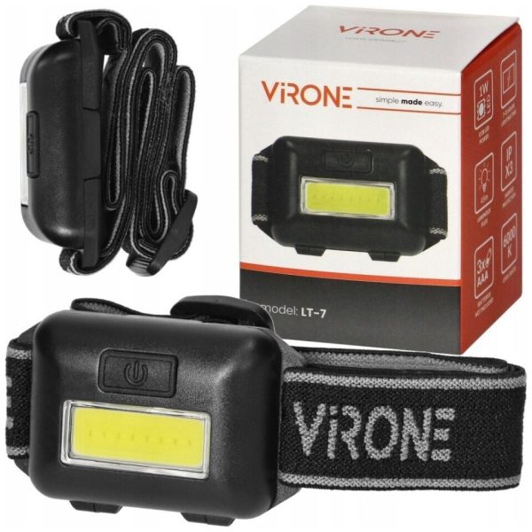 Virone Φακός Κεφαλής LED IPX3 με Μέγιστη Φωτεινότητα 45lm