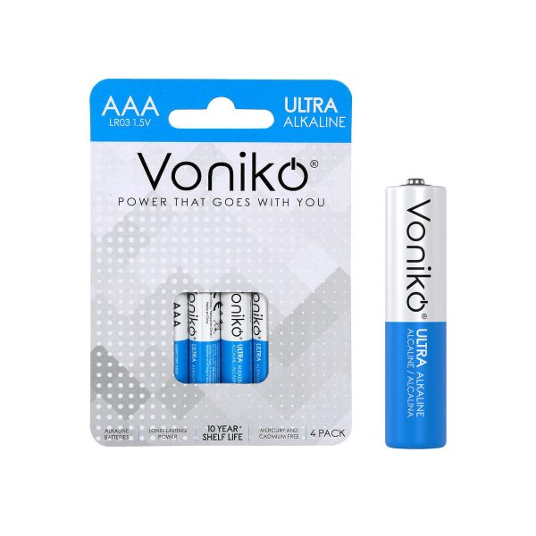 Voniko Αλκαλικές Μπαταρίες AAA 1.5V 4τμχ VON-LR03-4