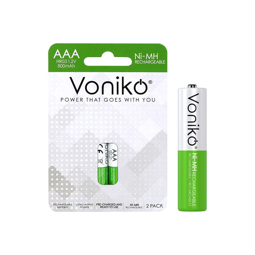 Voniko Επαναφορτιζόμενες Μπαταρίες AAA Ni-MH 800mAh 1.2V 2τμχ