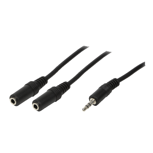 LogiLink Καλώδιο 3.5mm male - 3.5mm female Μαύρο 0.2m (CA1046)