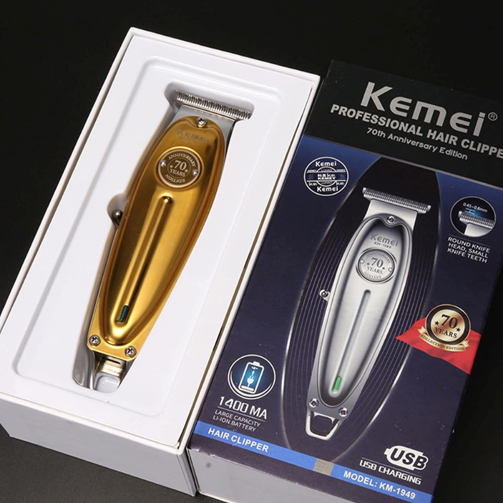 Kemei Επαγγελματική Επαναφορτιζόμενη Κουρευτική Μηχανή Χρυσή KM-1949 - Image 7
