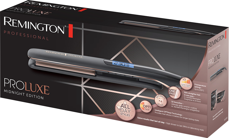 Remington PROluxe S9100B Πρέσα Μαλλιών με Κεραμικές Πλάκες Midnight Edition