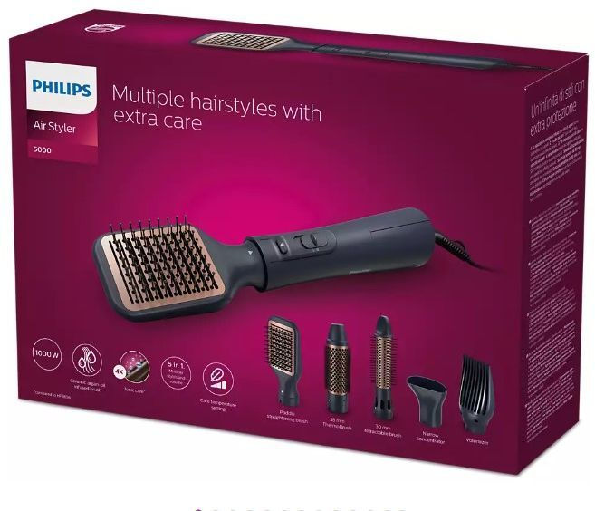 Philips Series 5000 BHA530/00 Κεραμική Ηλεκτρική Βούρτσα Αέρα 5 σε 1 για Ίσιωμα και Μπούκλες 1000W - Image 2