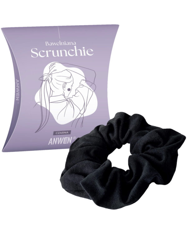 Anwen Cotton Scrunchie Βαμβακερό Λαστιχάκι Μαλλιών Μαύρο