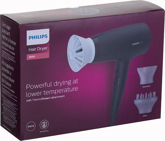Philips Series 3000 BHD360/20 Πιστολάκι Μαλλιών με Φυσούνα 2100W Dark Blue - Image 5